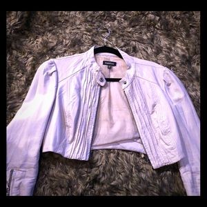 Light pink pleather Bebe jacket